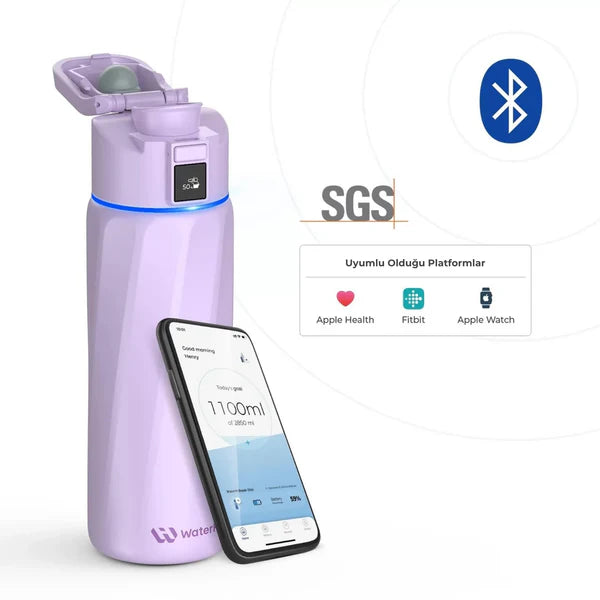 WaterH Boost Akıllı Termos | Hidrasyon Takibi Yapan, Yalıtımlı Akıllı Su Şişesi