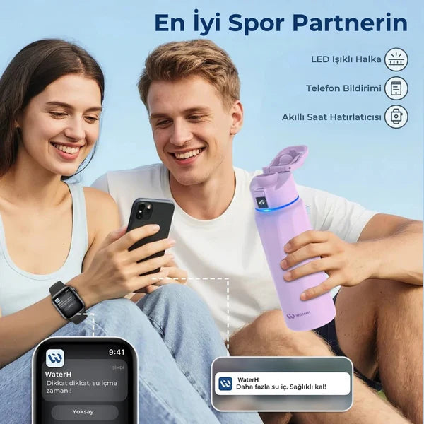 WaterH Boost Akıllı Termos | Hidrasyon Takibi Yapan, Yalıtımlı Akıllı Su Şişesi