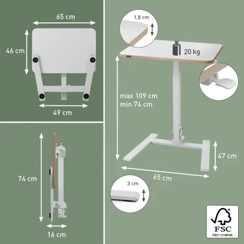 Ergo Katlanabilir Küçük Sit-Stand Çalışma Masası